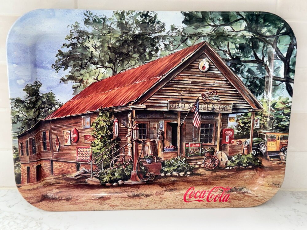 Vintage 1998 Coca Cola Tray The Old Sautee Store Jeanne Mack Tin Serving Platter